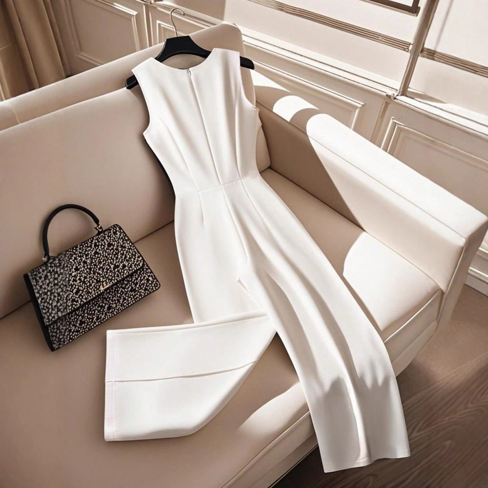 Sleeveless Waist-cinching Figure-flattering Jumpsuit - Image 4