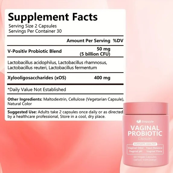 Feminine Vaginal Probiotic Supports PH Balance, Odor Control And Yeast Balance 60 Vegan Capsules - Image 6