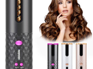 Rechargeable Automatic Hair Curler Women Portable Hair Curling Iron LCD Display Ceramic Curly Rotating Curling Wave Styer