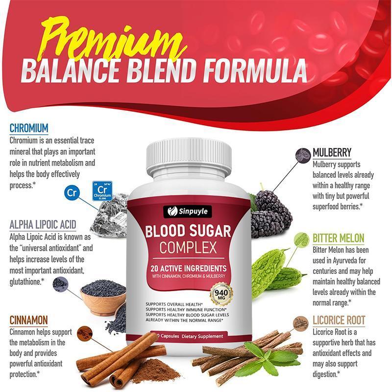 Blood Sugar Complex With Cinnamon, Chromium And Mulberry - 20 Active Ingredients, 60 Capsules - Supports Healthy Blood Sugar Levels - Image 6