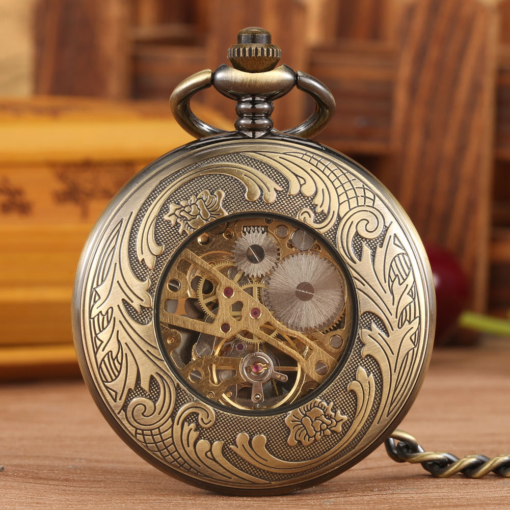 Roman-Numeral Manual Mechanical Pocket Watch - Image 3