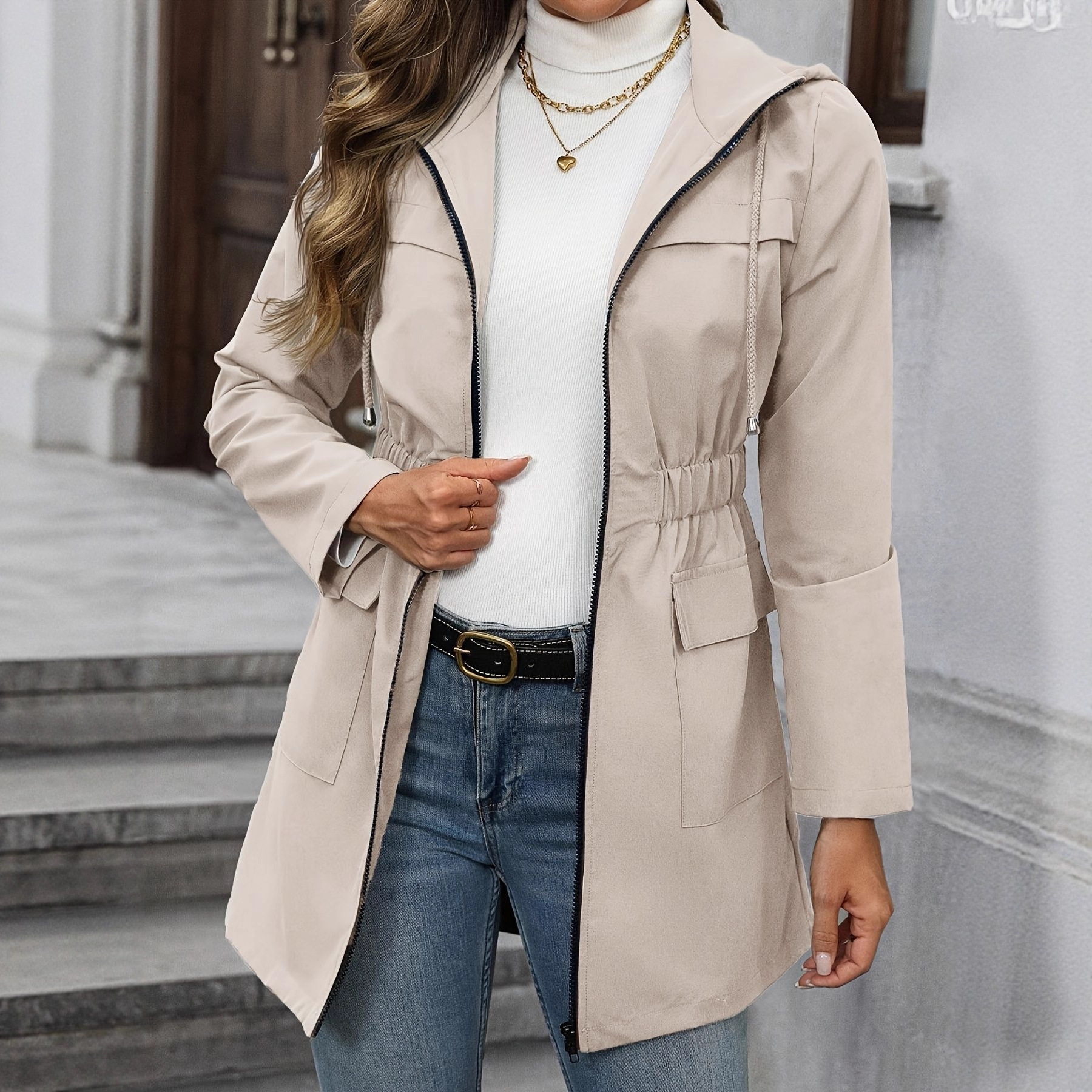 Hooded Waist-cinching Coat That Slims And Conceals Flaws - Image 5