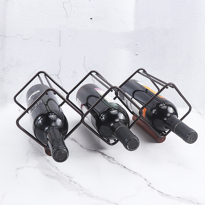 Home Living Room Wrought Iron Red Wine Superimposed Wine Rack Decoration - Image 4