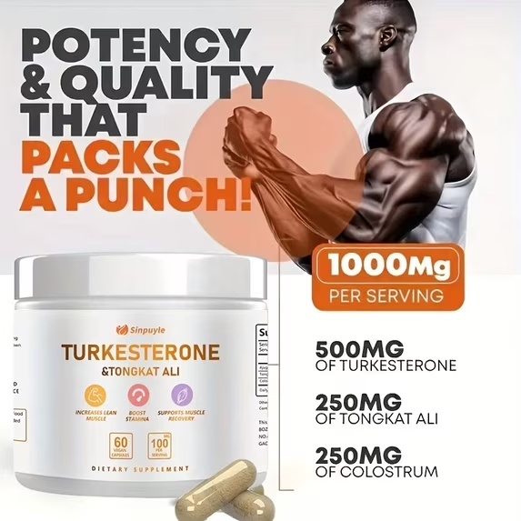 Turkesterone & Tongkat Ali Supplement , 60 Vegan Capsules, Lean Muscle Growth, Stamina Boost & Muscle Recovery - Image 4