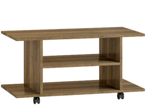Modern TV Cabinet Stand Storage Shelves Table Mobile Bedroom Furniture Bookshelf Bookcase Walnut