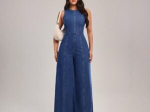 Denim Overalls Sleeveless Wide-leg Slim-fit Suspender Pants