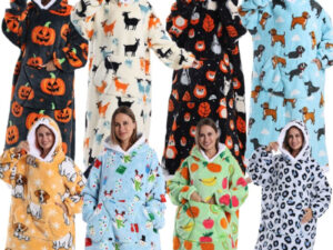 Autumn And Winter Blanket Cold-proof Clothes Hooded Lazy Lengthened Men And Women Couple Plus-sized Warm Hoodie