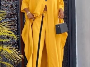 Long-sleeve Tunic And Drawstring Straight-leg Pants Set