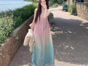 Sweet Ombre Beach-chic Strap Dress
