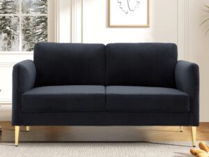 60.63 Wide Modern Corduroy Loveseat, Plush Upholstered Cushions, Solid Wood Frame, Compact Living Room And Apartment Furniture