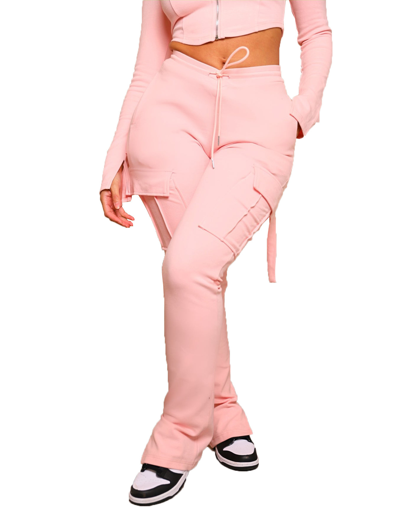 Women's Casual Tight Sportswear Multi-pocket Overalls With Coat And Cap Suit Pants - Image 10