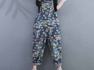 Korean Version Of The New Large Size Retro Print Jeans