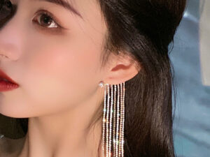 Fashionable And Simple Long Tassel Earrings