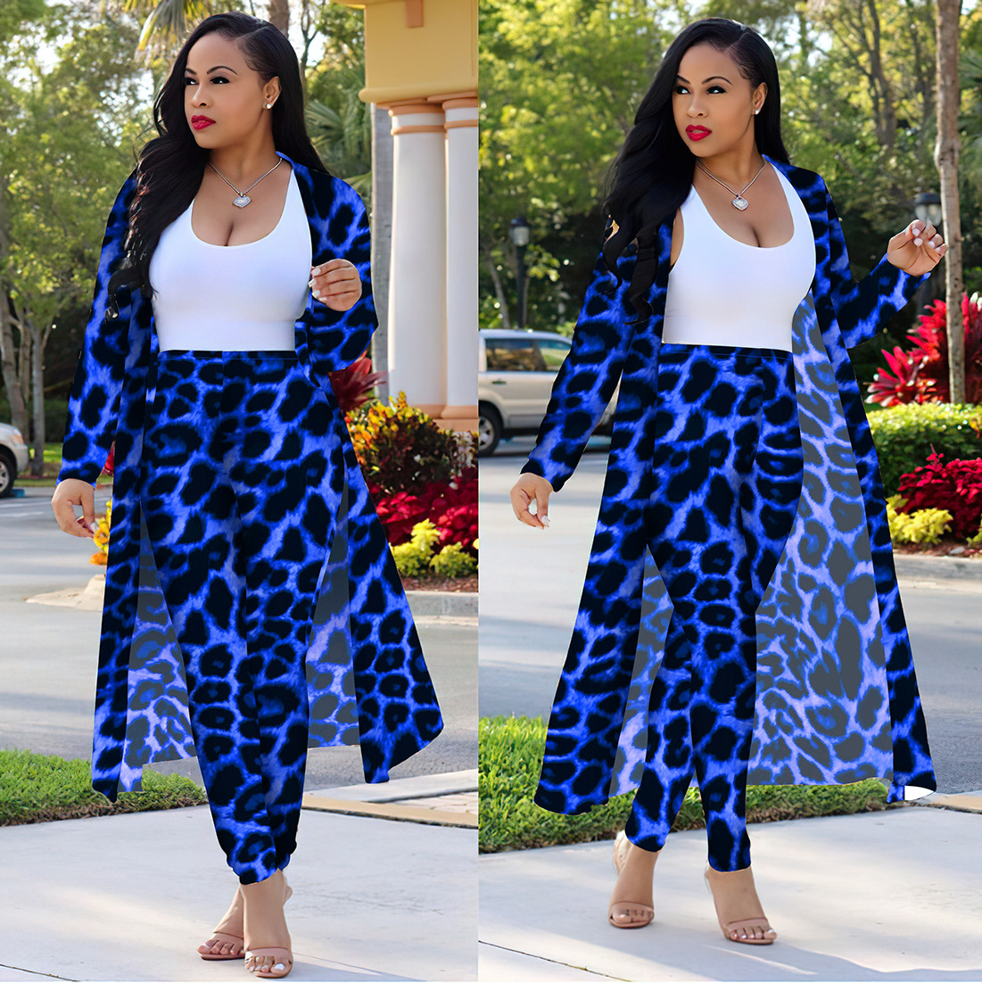 Women's Long-sleeved Leopard Print Suitcoat Suits - Image 2