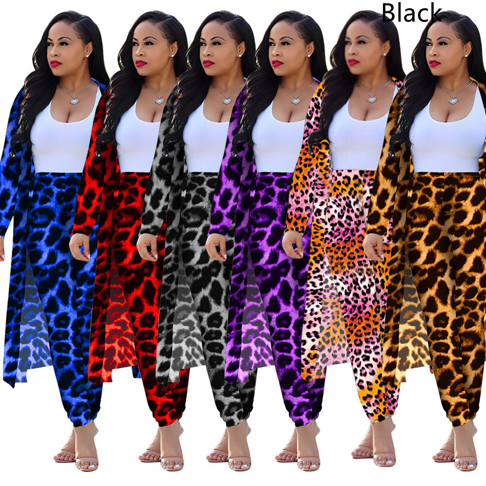 Women's Long-sleeved Leopard Print Suitcoat Suits - Image 3