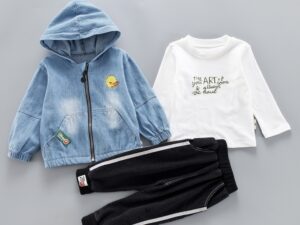 Denim Three-piece Set Children Clothes Suit