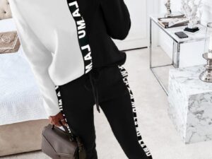 Women In Slacks And Long Sleeves Hoodie Suits