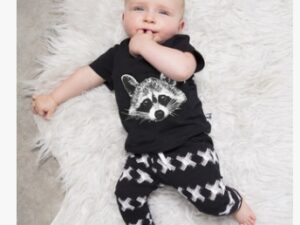 New baby clothes cotton animal bear European and American children clothes pants set