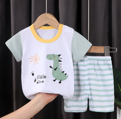 Children Clothes Baby Short Sleeved Shorts Two Piece Suit - Image 2