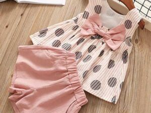 Summer Children Clothes Big Bow T-Shirt Shorts Clothing Set