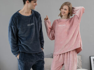 Flannel Pajamas Sets Winter Home Clothes For Women Men Sleepwear Couple